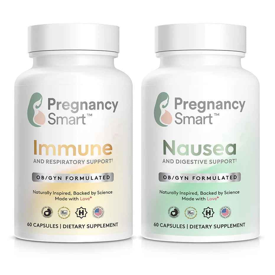 Pregnancy Smart bundle: Immune and Respiratory Support with Nausea and Digestive Support